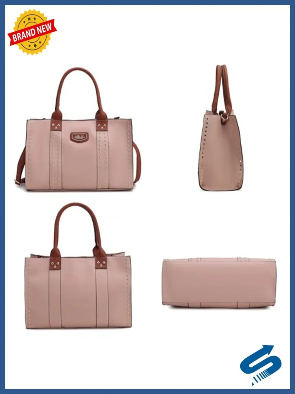 Vegan Leather Tote Bag for Women Crossbody Satchel Purse with Wallet